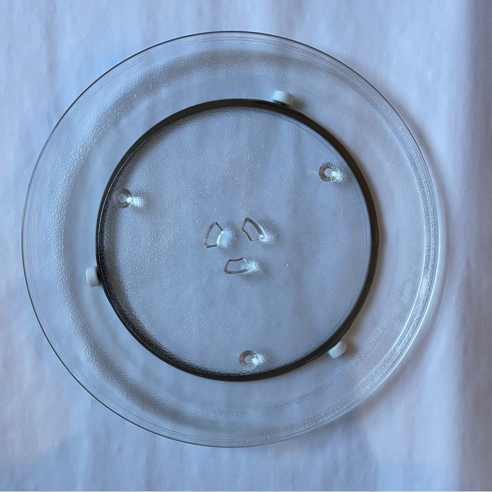 Universal Fit 12.5" Glass Microwave Turntable Plate with Roller Support Ring